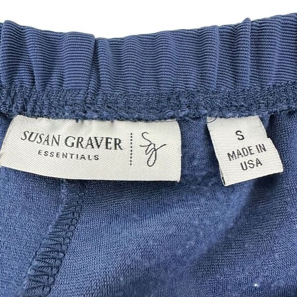 Susan Graver Essentials Lustra Knit Pull-on Pants size Small Blue - Picture 8 of 10